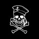 Autocollant Sticker voiture Tête de Mort Pirate Crâne de marin blanc