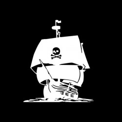 Autocollant bateau de Pirate 13.1x15.2CM - couleur blanc