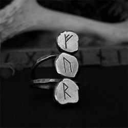 Bague Viking amulette Rune rétro en acier inoxydable