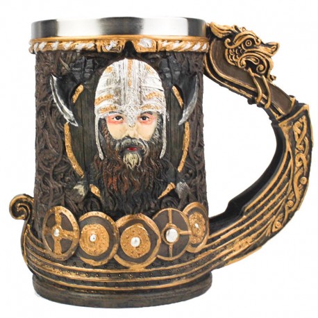 Gobelet à vin guerrier Viking Odin Tankard en acier inoxydable 200ml - modèle 1
