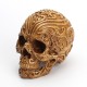 Crâne Grande Tête de mort décoration avec effet Sculpture bois en résine modèle 2 vue côté