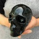 Crâne de guérison Reiki Tête de mort en Quartz obsidienne naturelle vue côté gauche
