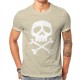 T-shirt de Pirates Jolly rogers à manches courtes et col rond beige