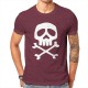 T-shirt de Pirates Jolly rogers à manches courtes et col rond burgundy