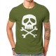 T-shirt de Pirates Jolly rogers à manches courtes et col rond kaki