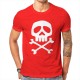 T-shirt de Pirates Jolly rogers à manches courtes et col rond rouge