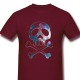 T-shirt de Pirates Manga à manches courtes et col rond burgundy