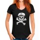 T-shirt de Pirates Vieux Marin Pirate à manches courtes et col rond femme noir