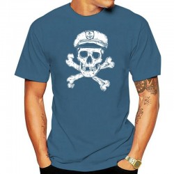 T-shirt de Pirates Vieux Marin Pirate à manches courtes et col rond homme bleu 