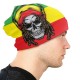 Bonnet tête de mort avec motif crâne Réggae au couleurs Rasta vue côté droit