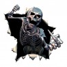 Autocollant Tête de mort Squelette effet 3D