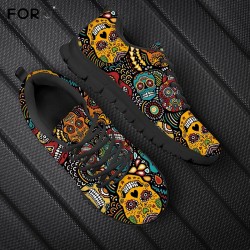 Chaussure tête de mort baskets classiques à lacets Santa Muerte unisexe