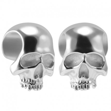 Bouchons extensseurs d'oreilles tête de mort design - 2 pièces modele argent