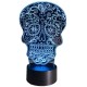 Lampe tête de mort tête Santa Muerte Lampe LED 7 couleurs -