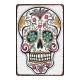 Plaque métal tête de mort avec crâne Santa Muerte - modèle 1