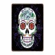 Plaque métal tête de mort avec crâne Mexicain Jour des morts - modèle 5