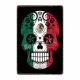 Plaque métal tête de mort avec crâne Mexicain Jour des morts - modèle 11