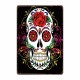 Plaque métal tête de mort avec crâne Mexicain Jour des morts - modèle 12