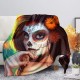 Plaid tête de mort Santa Muerte colorés et design - modèle 11