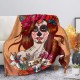 Plaid tête de mort Santa Muerte colorés et design - modèle 14