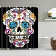 Rideau de douche tête de mort crâne Jour des Morts Mexicain - modèle 3