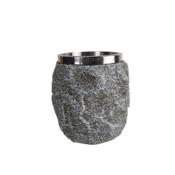 Chope Viking en résine et acier inoxydable motif pierre naturel