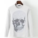 Tshirt motif Tête de mort Magnifique Grand Crâne impression dos blanc