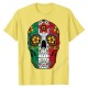 T-Shirt Tête de mort Mexicaine Day Of The Dead Sugar jaune
