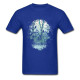 T-shirt Tête de mort 3D Gothique et corbeaux - bleu