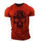 T-shirt Tête de mort Crâne Gothique Satanique rouge