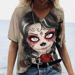 T-shirt Tête de mort Santa Murte pour femmes - Nombreux modèles disponibles modèle 1