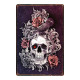 Plaque métal tête de mort avec crâne Mexicain Santa Muerte Vintage - modèle 20