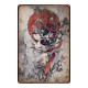 Plaque métal tête de mort avec crâne Mexicain Santa Muerte Vintage - modèle 21