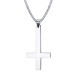 Croix anti christ en acier inoxydable avec collier metal argent