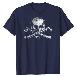 T-shirt Tête de mort Skull and bones 322 - bleu marine