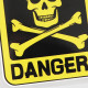 détails Autocollant PVC, signe de danger de MORT avec symbole de crâne - 10.7cm × 12.9cm
