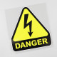 détails Autocollant PVC - Danger de MORT avec symbole haute tension - 15.4 cm x 17 cm