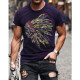 T-shirt tête de mort amérindienne 7 couleurs - violet