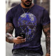 T-shirt tête de mort effet strass - violet